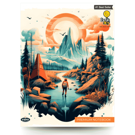 OverJoy Premium Notebook with Mountain Adventure Theme – Eco-Friendly 172 Page Student Notebook by Vidya Stationery