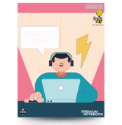 OverJoy Premium Notebook with Social Media Theme – 172 Eco-Friendly Pages, Single Line Format, QR Code Enabled