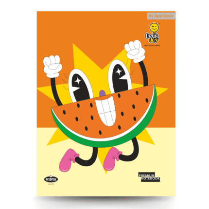 Overjoy Premium Notebook with Watermelon Cartoon Theme – Four-Line Interleaf, 120 Pages, Eco-Friendly School Notebook for Kids