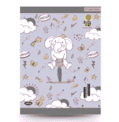 Overjoy Premium Square Ruled Notebook – Elephant Fantasy Theme, 12mm Ruling, 84 Pages, Eco-Friendly School Notebook for Kids